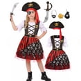 thumbnail image 2 of OJSFQUFP Pirate Cos Outfit for Kids,Halloween Girls Pirate Outfit with Accessories Cos Party Dress Up Themed Party, 2 of 6