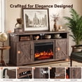thumbnail image 6 of Electric Fireplace TV Stand for TVs up to 75", Farmhouse Entertainment Center with Fireplace, Vintage Brown, 6 of 8