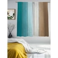 thumbnail image 3 of Aqua Brown Ombre Sheer Curtains 72 Inch Length 2 Panels Set, Vintage Country Wooden Voile Window Treatment Rod Pocket Curtains Sheers Drapes for Bedroom/Living Room/Kitchen 52"x72"x2, 3 of 7
