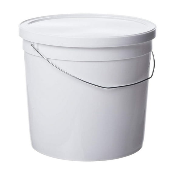 6 Quart White Pails with Handle - 10 Pack HDPE Buckets with Lids - Food Grade Dishwasher Safe - Industrial & Home Use - 8.625" x 5.625"