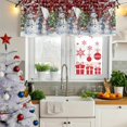 thumbnail image 5 of Red Black Christmas Curtain Valances for Windows, Kitchen Valance Window Treatments Panel 2 Pack, Xmas Winter Snowman Snowflakes Trees Rod Pocket Short Curtains for Bathroom Bedroom 42 x 18 Inch, 5 of 8