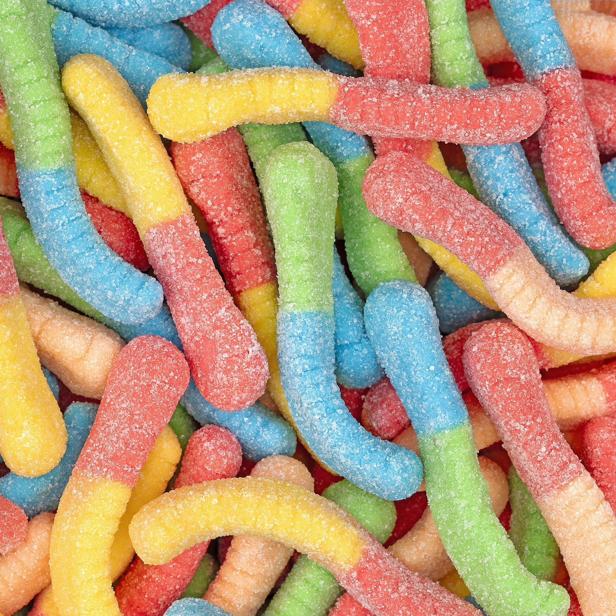 Kervan Candy Bebeto Sour Neon Worm Gummies - Fruity, Soft & Sour Gummy Candy Bulk for Kids, Gift Snacks and Parties - Sour Candy Worms Party Size Bag (5 lbs)