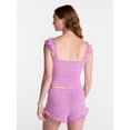 thumbnail image 3 of No Boundaries Cap Sleeve Top and Shorts Sleep Set, 2-Piece, Women's XS-XXL, 3 of 5