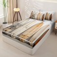 thumbnail image 2 of Castle Fairy Vintage Distressed Surfboard Zipper Full Size Comforter Sets with Fitted Sheet and 2 Pillowcases,Wooden Longboard Minimal Wall Print Zipper Bedding Set,Beige Brown,Grey Reversible,4pcs, 2 of 6