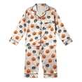 thumbnail image 5 of MuXiKeJi Clothes Halloween Pajamas Women Fall Silk Soft 2 Piece Pj Sets Plus Size Cute Ghost Pumpkin Short Sleeve Top with Long Pants,Halloween Pajama Set,Women'S Pajama Sets, 5 of 5