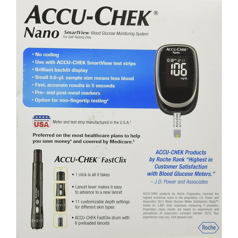 kraai Orthodox knoop Accu-Chek Nano Smartview Blood Glucose Monitoring System - 1 Kit -  Walmart.com