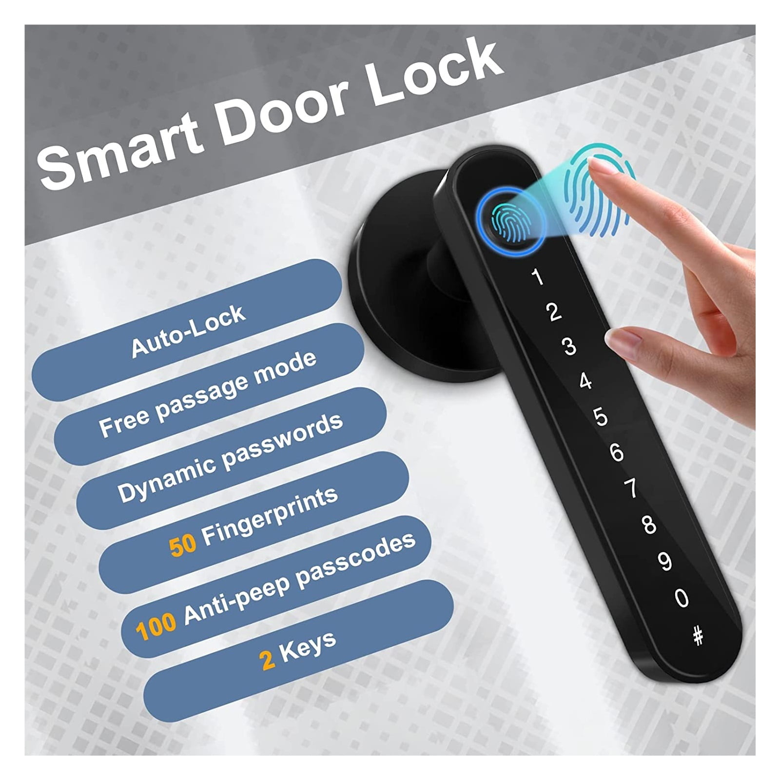 Tuya Fingerprint door lock for Bedroom Apartment Smart Smart Door Lock Password Electronic Digital Lock Keyless Entry Door Knobs ,Easy Installation
