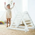 thumbnail image 3 of Little Partners Learn 'N Climb Wooden Climbing Triangle Foldable Wood Climbing Gym for Toddlers, Pickler Toddler Style Foldable Climber - Soft White, 3 of 9