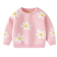 thumbnail image 1 of Posijego Chandails Floraux pour Bébé Fille Chandail Tricoté à Col Rond Automne Hiver, 1 of 3