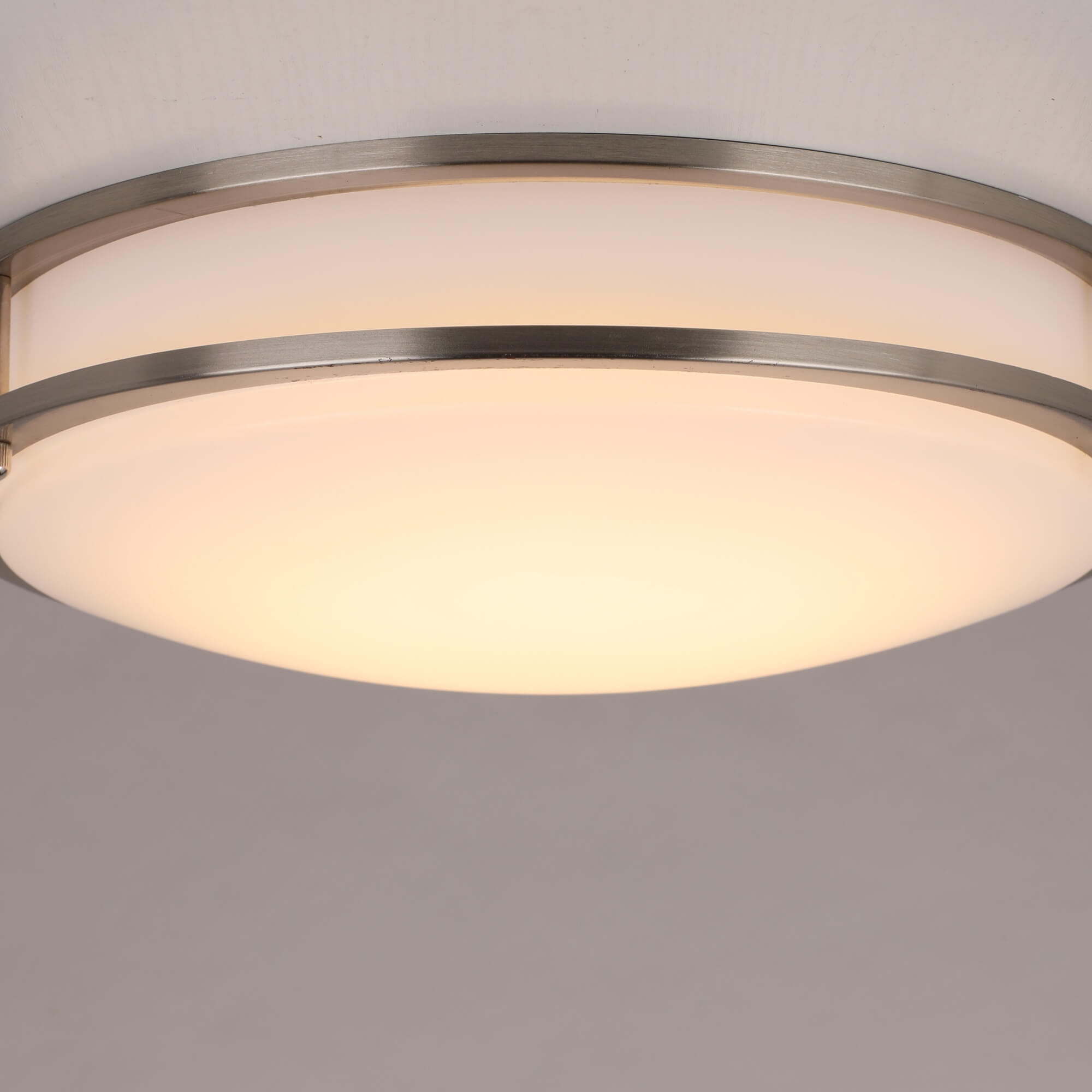 Design House Ripon Modern 14.5" Satin Nickel Dimmable LED Ceiling Light