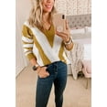 thumbnail image 4 of PRETTYGARDEN Women's Fashion Long Sleeve Striped Color Block Knitted Sweater Crew Neck Loose Pullover Jumper Tops, 4 of 6