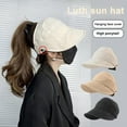 thumbnail image 3 of YAOBAMM Sun Protection Hat Women Peaked Hat with Ponytail Hole And Masque Hook Protection Adjustable Circumference UV Solid Color Breathable, 3 of 6