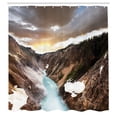thumbnail image 3 of Ambesonne Yellowstone Shower Curtain, Canyon Forest View, 69"Wx75"L, Brown, 3 of 5