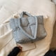 thumbnail image 5 of 6277 Bolso Abrigo Algodón Brillante Gran Capacidad Bolso Hombro Plumón Bolso Mano Texturizado (Plata), 5 of 9