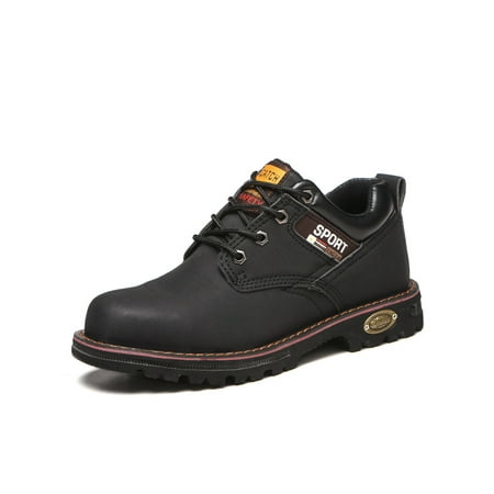 

SIMANLAN Work Boots for Men Comfort Safety Shoes Lace-Up Outdoor Sneakers Black 8.5
