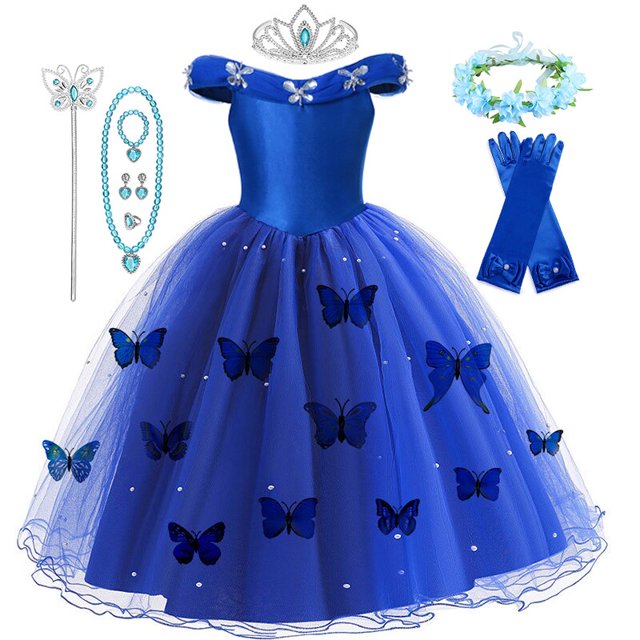 Disfraz de princesa cenicienta de Disney para niñas, vestido de tutú de tul, ropa de fiesta de Halloween y cumpleaños, 2-10T Fivean unisex