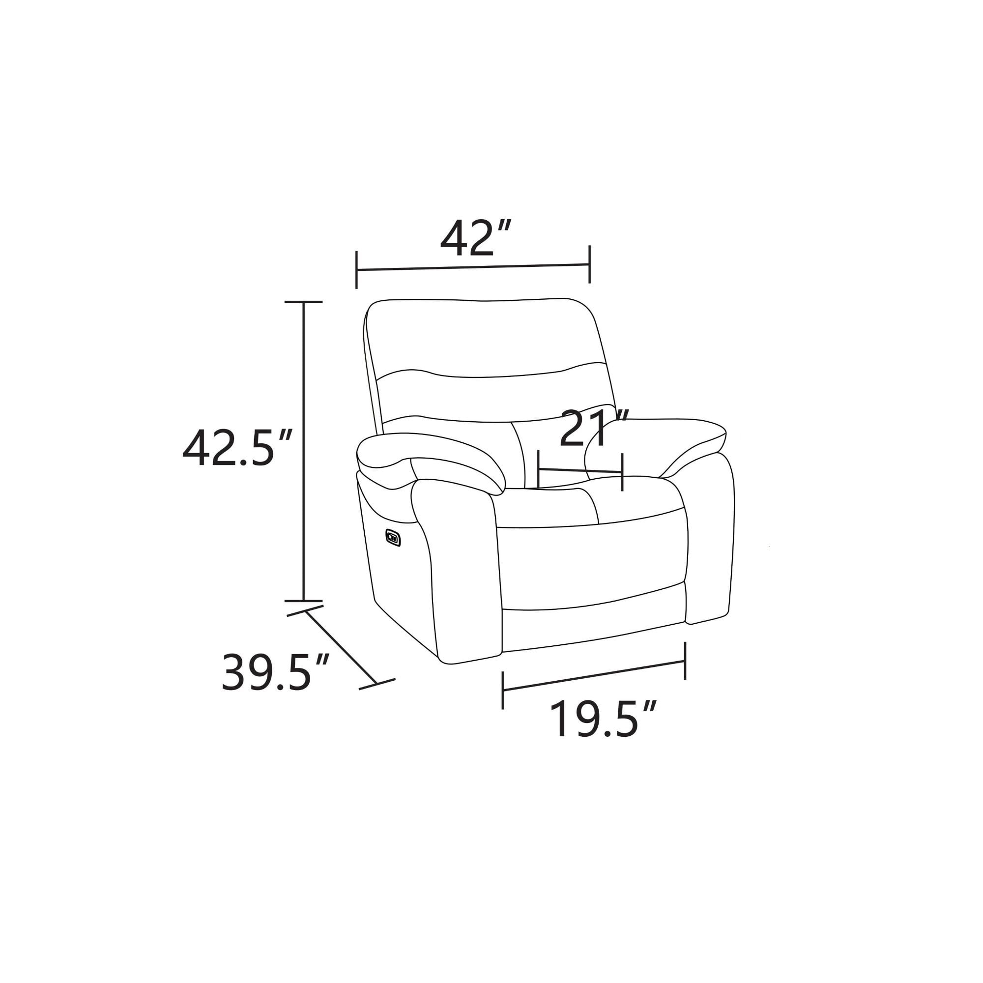MAYEERTY Single-Seat Intelligent Recliner Sofa with Breathable Leather, LED Light & USB Charging for Bedroom Study