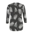 thumbnail image 5 of Women`s en Vrac Smart Nature Col Rond Impression Manches 3/4 95% Polyester, 5% Spandex Haut (Gris, L), 5 of 5