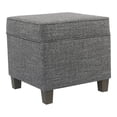 thumbnail image 1 of HomePop Square Transitional Wood and Fabric Lift Off Ottoman in Gray Finish, 1 of 9