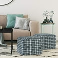 thumbnail image 2 of SIMPLIHOME Clay Square Pouf, Footstool, Upholstered in Patterned Maroon Melange Hand Woven Cotton, for the Living Room, Bedroom and Kids Room, Transitional, Boho, 2 of 2