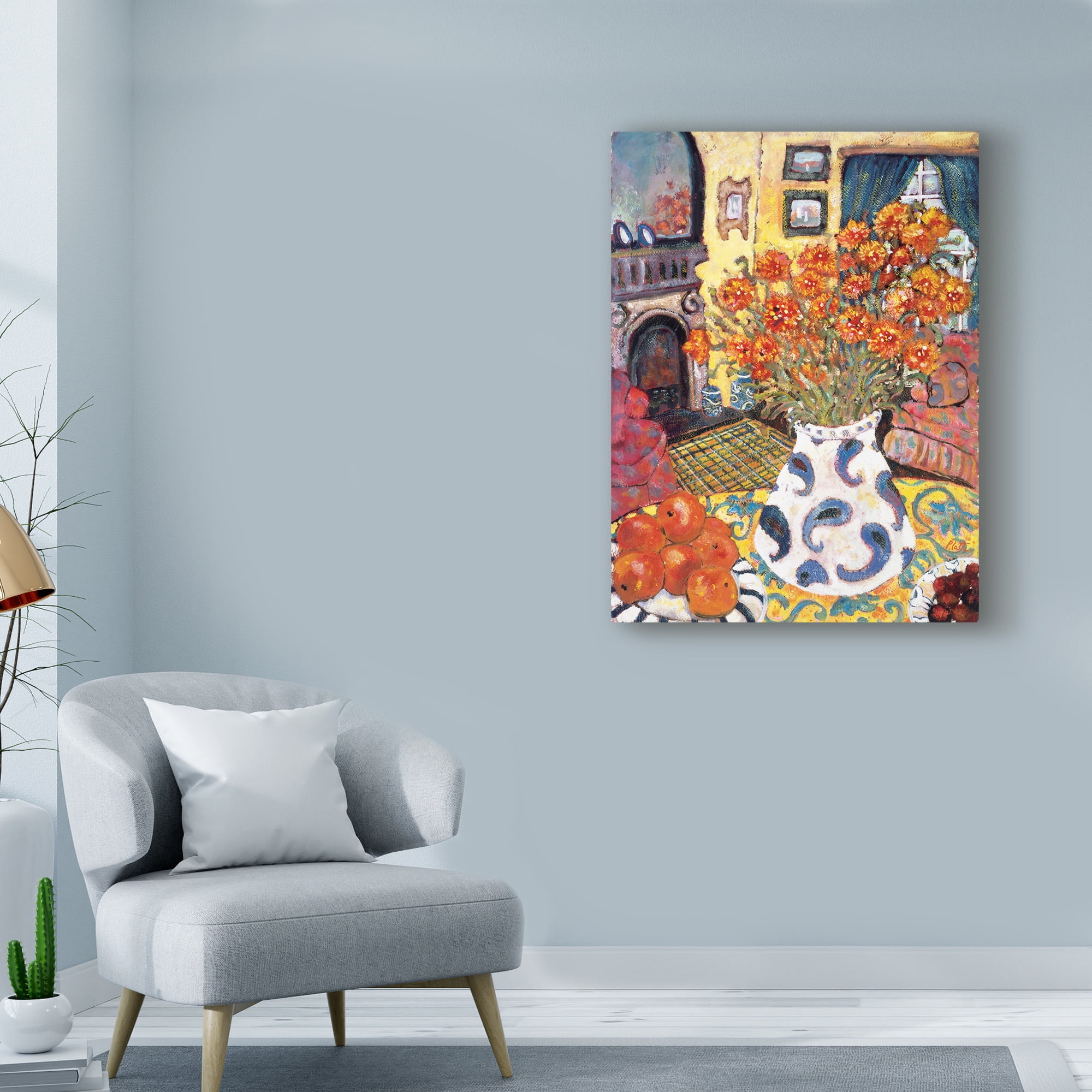 Trademark Fine Art 'Blue Paisley' Canvas Art by Lorraine Platt