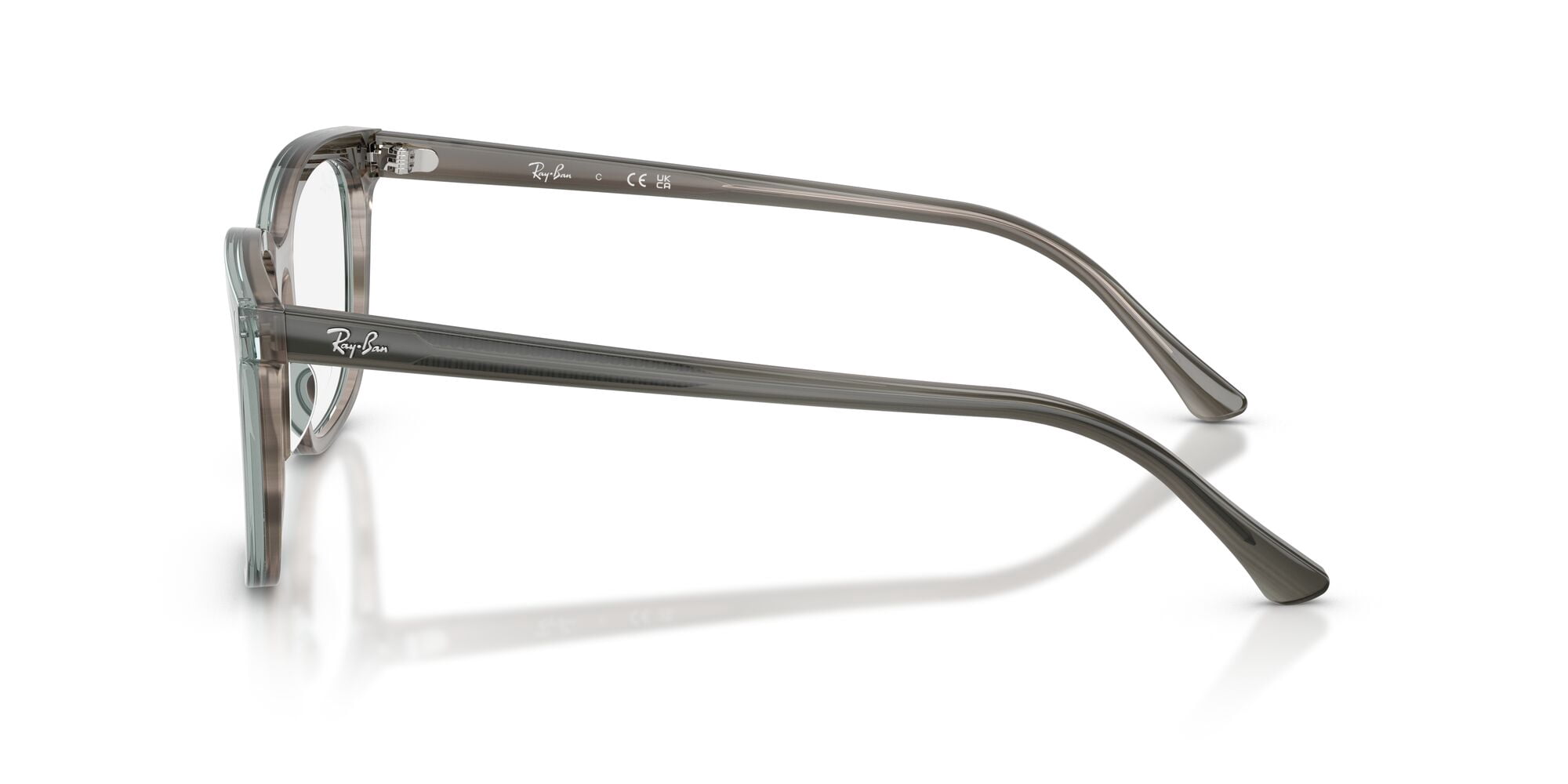 Ray-Ban Unisex Size 51 Square Eyeglasses, Polished Striped Grey/Demo Lens