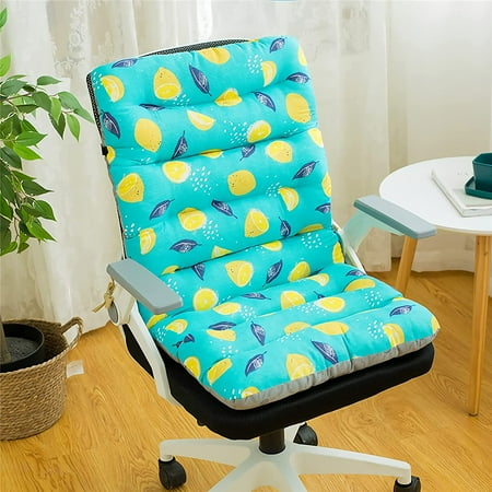 

PIKADINGNIS Non-Slip Rocking Chair Cushions Backrest Seat Cushion for Office Chair Desk Seat Cotton Linen Fabric Relax Lazy Buttocks (Lemons (Cotton Linen) M)