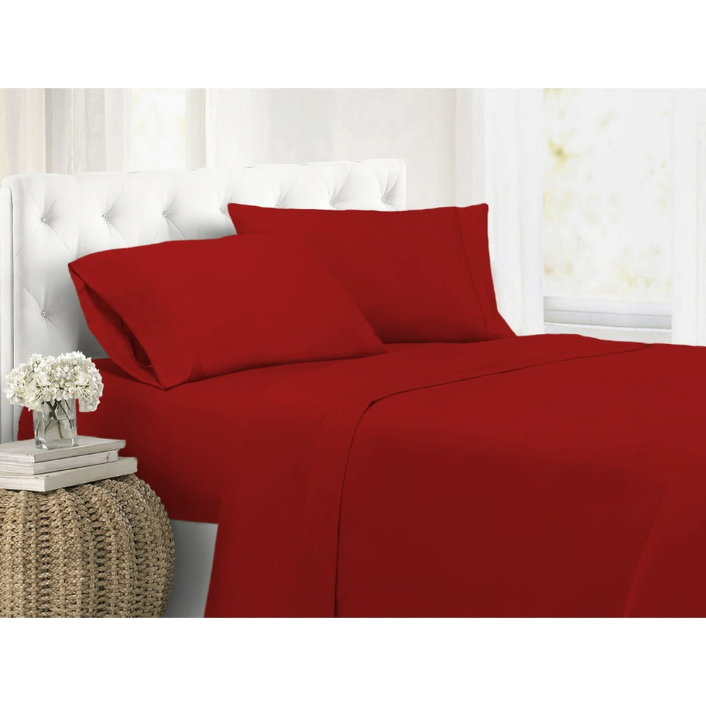Unique Home Solid Clearance Bed Sheets 1800 Series Brushed Microfiber