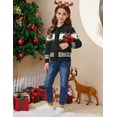 thumbnail image 4 of Fdqin Boys Christmas Sweater Cardigan Girls Reindeer Snowflake Collared Knitted Sweaters Kids Button Down Ugly Christmas Cardigans Black 9-10 Years, 4 of 11