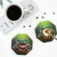 thumbnail image 4 of Vsdgher Tree Frog Print Leather Coasters for Drinks, Durable Drink Coasters 4 Set for Tabletop Protection, Luxurious Home Décor and Housewarming Gift-Octagon, 4 of 6