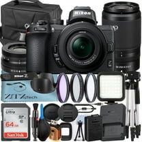 Nikon Z 50 Mirrorless Camera with NIKKOR 16-50mm   DX 50-250mm Zoom Lens   SanDisk 64GB Card   Case   3 Pieces Filter   Flash   ZeeTech Accessory Bundle