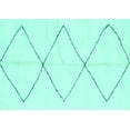 thumbnail image 1 of Ahgly Company Machine Washable Indoor Rectangle Solid Turquoise Blue Modern Area Rugs, 3' x 5', 1 of 4