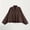Coffee, variant on Women's Casual Solid Color Loose-Fit Bomber Jacket, Oversized Batwing Long Sleeve Cropped Outerwear, Lightweight Minimalist Collared Streetwear Coat for Fall Winter, 7 Colors, Plus Sizes XL-XXL