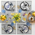 thumbnail image 5 of Linen Table Runner 120 Inches Long - Amalfi Stripe, 100% Pure Linen Black and White Farmhouse Table Runner 16 x 120 Inch for Dining, 5 of 5
