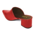 thumbnail image 3 of YDN Women Basic Block Low Heel Mules Slip On Clogs Pointed Closed Toe Backless Sandals Casual Office Dressy Shoes Size 10.5 Red, 3 of 3