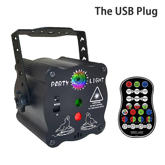 Active Mini Stage Party Light USB Rechargeable Sound Control Laser Projector