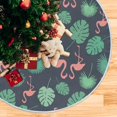 thumbnail image 5 of Coolnut Flamingo Christmas Tree Skirt Home Decoration Large Round Christmas Tree Skirt for Holiday Party Home Christmas Day Ornaments,47.2", 5 of 6