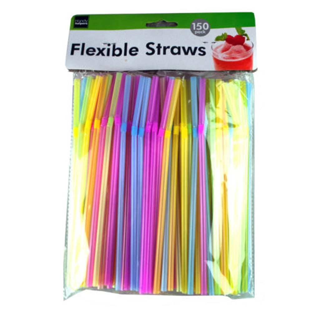 NEW 180 OLD FASHIONED DRINKING STRAWS FUN BENDABLE FLEXIBLE SODA SHAKE PARTY 