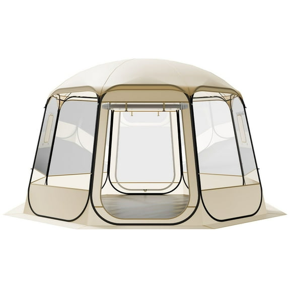 Pop Up Bubble Tent 12 x 11.1 ft Waterproof UV Resistant Clear Camping Shelter Outdoor Garden Dome Igloo with Windows 540 Degree Panoramic View for 10-12 Persons Patio Backyard