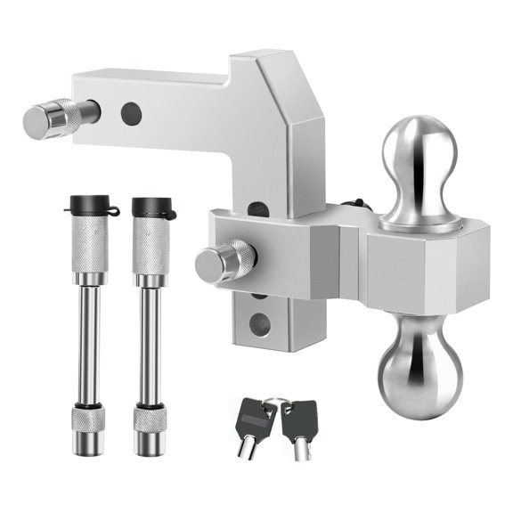 Adjustable Trailer Hitch Aluminum Trailer Hitch Ball(2", 2-5/16") Trailer Hitche 4 Inch Drop/Rise Trailer Hitch 2 inch Receiver