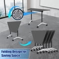 thumbnail image 4 of 10 Pack Folding Conference Table,Conference Room Tables with Wheels, 47.2IN Modular Meeting Table, Flip Top Mobile Training Table for Offices and Schools, 4 of 6