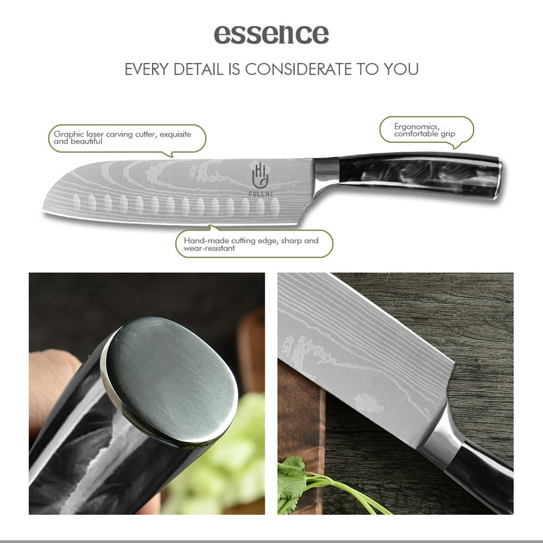 XYJ FULLHI Knife Set, 14pcs Japanese Chef Knife, Black Premium