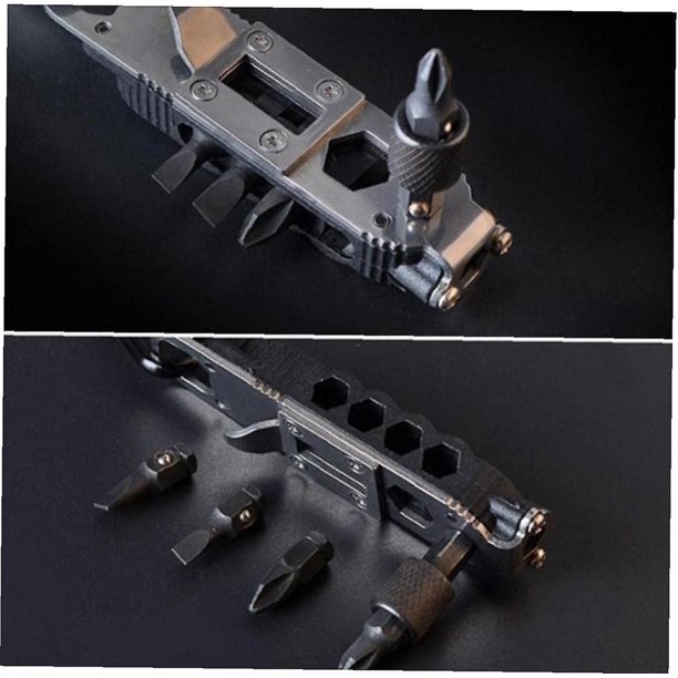 Destornillador multifuncional Edc para exteriores con forma de llavero Destornilladores Herramienta de reparación portátil de acero inoxidable (2 piezas, negro) ZefeiWu 8390612531576