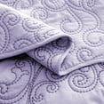 thumbnail image 6 of Home Soft Things 4-Piece Reversible Damask Embroidery Bedspread Set, Lavender Fog, Oversized King 120"x120", 6 of 6
