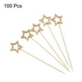 thumbnail image 3 of Bamboo Cocktail Toothpicks Hollow Star Shaped Drink Pick Skewer 100Pack, Gold, 3 of 7