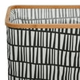 thumbnail image 5 of Household Essentials Bamboo Rimmed Rectangular Krush Hamper with Cutout Handles, Black and White, 5 of 9