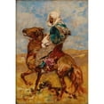 thumbnail image 2 of Henri Émilien Rousseau 11x14 Black Ornate Wood Framed Double Matted Museum Art Print Titled: North African on Horseback, 2 of 5