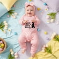 thumbnail image 2 of Ruyang My First Easter Baby Girl Outfit Bunny Long Sleeve Romper Jumpsuit Onesie Easter New Born Girl Knitted Cotton Outfits Clothes, 2 of 6
