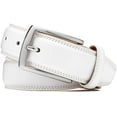 thumbnail image 3 of Men's Genuine Leather Dress Belt with Classic Fashion Design for Work Business and Casual (esWhite, 42), 3 of 6