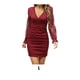 thumbnail image 5 of Guardurnaity Primavera otoño mujeres encaje vestido de manga larga fiesta banquete niñas poliéster cuello en V vestidos fiesta regalo de Vestidos Vino rojo L, 5 of 6